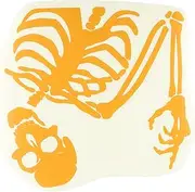 The Decal Guru 2079-MAC-11A-P Skeleton Waves Hi MacBook Decal Vinyl Sticker - 11" MacBook Air - Orange