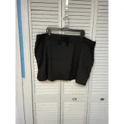 Tek Gear On-the-go mid rise skort solid black pockets women's plus size 3X