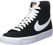 [Nike] Unisex's Blazer Mid '77 Suede (Gs) Gymnastics Shoes, Black White, 4.5 UK Men/ 4 UK Women