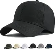 [JIAOYINZI] Oversize Baseball Cap XXL Big Head Hats for Men Large Head Hats Dad Hat Adjustable 23.6"-26.8", Navy Blue(Black)