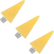 SOLUSTRE 3pcs Yellow Acrylic Dotting Pen Tips Nail Art Tools for Manicure Replacement for Design for Beads Gems Rhinestones for Professionals Enthusiasts