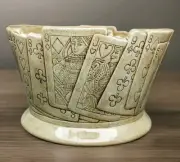 Vintage Studio Pottery One Of A Kind Playing Card Planter NOS Circa 1980