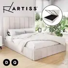 Artiss Bed Frame Double Queen Size Beige TETTE