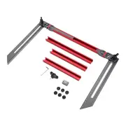 Stair Tread Template Tool Red-Gray Upgrade Stair Tread Gauge Measuring Jig Precision Stair Step Template Sturdy Building