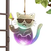 Cat Sun Catcher for Window - Kitten Pendant | Acrylic Decoration Colorful Wall Art for Living Room Kitchen Garden Window Panels