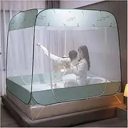 Mosquito Net Tent Canopy Curtains Anti Mosquito Nets Pop Up Mosquito Net Bed Tent with Bottom Mosquito Nettings Folding Portable (Color : Green, Size : 1.5m*2m*1.65m)