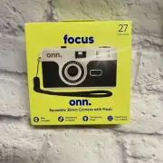 Onn, FOCUS, Reusable Camera, 35mm, Flash, 27 Exposure, Wrist Strap, NIB
