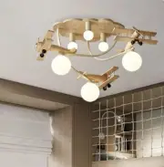 Modern Airplane Flush Mount Ceiling Light, Glass Globe Chandelier