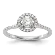 3/4 Ct. T.W. Natural Diamond Halo Engagement Ring in 14K White Gold
