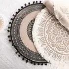 Heat Insulation Mats with Tassels Jute Placemats for Style and Protection