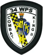 USAF 34th WEAPONS SQUADRON PATCH - COMBAT KING - PVC
