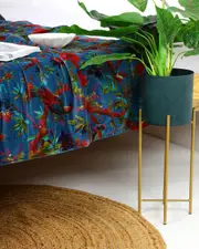 Velvet Frida Kantha Quilt Cotton Quilt Patchwork Quilt Handamade Red Velvet Quilt Floral Quilt Comforter Bedspread Blanket Bedcover Indian - 015