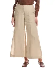 Lafayette 148 New York Franklin Wide Leg Linen Ankle Pant