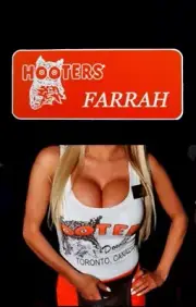 Hooters Uniform Farrah Name Tag Pin Back Dress Role Play Costume Accessory