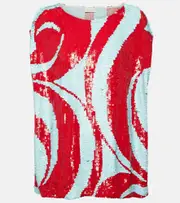 [Dries Van Noten] Dries Van Noten Sequined top AU 14 red
