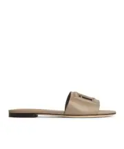 Dolce Gabbana DG Logo Cut Out Slides 35,36,37,38,39 Beige