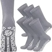 Non-Skid Cotton Diabetic Neuropathy Crew Socks, Non-Binding Traction Control Multipack