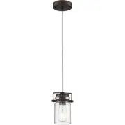 Nuvo Lighting 60/6731 Antebellum Mini Pendant Mahogany Bronze and Clear