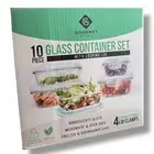 Gourmet 10-piece Glass Meal Prep Storage Glass Containers, Set of 5 Lock Tight