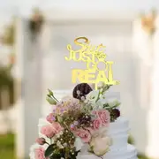 Gold Acrylic 'Shit Just Got Real' Cake Topper