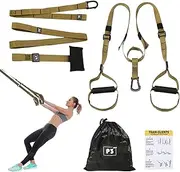 Suspension Trainer Kit - Adjustable 1-4M Fitness Bands with Door Anchor, Yoga Resistance Straps, Pull Rope for Home Gym & Outdoor Full-Body Workout, Includes Foot Loops, Handles, Mesh Bag