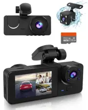 Dash Camera for Cars, 4K+1080P Car Camera, Dash Cam Front and Rear, Triple Ca...