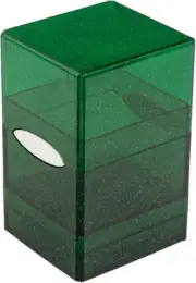 Ultra Pro - Satin Tower 100+ Standard Size Card Deck Box (Green Glitter) - Prote