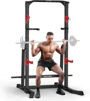 Pull Up Bar Power Squat Tower Rack Smith Stand Zone Cage Adjustable Home Gym Set
