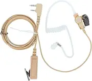 [JUYODE] K1 2-Pin Plug UV-5R Walkie Talkie Earpiece with Mic PTT for Baofeng UV-82 UV-82HP BF-888S BF-F8HP UV-17R UV-21R UV-5G AR-152 Arcshell AR-5 RT21 RT22 Radio Acoustic Tube Ear Piece (Beige)