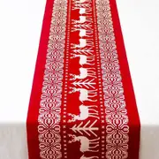 Christmas Table Runners, Christmas Tree Deer Table Runners Printed Linen Xmas Table Linens for Christmas Table Decor(28 * 270cm)