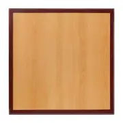 24'' Square Resin Restaurant Table Top with Two-Tone Cherry and Mahogany