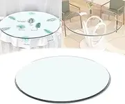 Safe Tempered Glass Round Table Top, Polished Edge Clear Replacement Glass Top 8mm Thick Tabletop Protector Cover for Office/Home/Outdoor/Restaurant(45cm-17.7in)