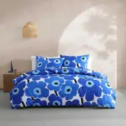 Marimekko - Full/Queen Duvet Cover Set, Cotton Percale Reversible Bedding wit...