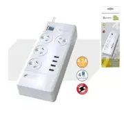 Sansai 4 Outlet Surge/Overload Protected USB Power Board Master On/Off switch
