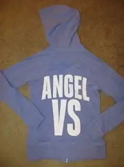 VICTORIA'S SECRET SUPERMODEL ESSENTIALS BLUE WHITE VS ANGEL HOODIE NWT XS S M