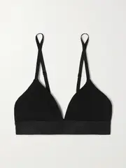 [CDLP] CDLP - + Net Sustain Stretch-tencel Lyocell Soft-cup Triangle Bra - Black - medium medium Black