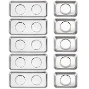 10 Pcs Stainless Steel Magnetic Tool Trays Parts Holder for Screws Sockets Bolts