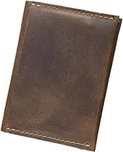 [AOFU] Wallet Anti-Theft Buckle Coin Purse Men's Leather Wallet Card Bag (Brown, One Size)