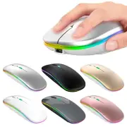 2.4GHz Wireless Mouse USB Rechargeable RGB Lighted Cordless Mice For PC Laptop
