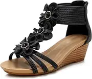 [ZHTAISOU] Sandals Sandals for Women with Sloping Heels and Thick Soles paired with Skirts and Summer Sandals Sandal(B,41)