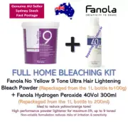 Fanola No Yellow 9 Tone Ultra Hair Lightening Bleach Powder 150g+40vol Developer