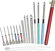 NOLITOY 1 Set 16PCS Embroidery Needle Kit with Threaders Portable Weaving Tool Set for Beginners and Professionals Durable Needles with Comfortable Handle for Crafting and Sewing
