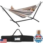 EVLIQUIL Double Hammock with Stand Included 450lb Capacity Space Saving Steel