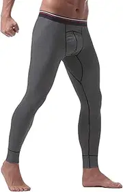[Ouruikia] Men's Thermal Underwear Thermal Bottoms Cotton Thermal Pants Base Layer Bottoms Warm Long Johns Pants