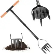 Garden Hand Tiller 34.6 Inch Garden Claw Twist Tiller Cultivator Garden Tools...