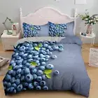 King Size Duvet Cover Blue Blueberry Duvet Cover with Zipper Closure Bedding