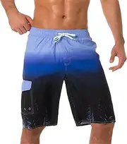 [Aosufei] Men's Casual Drawstring Printed Swim Trunks Loose Quick Dry Board Shorts Waterproof Braethable Beach Shorts