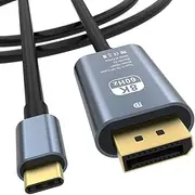 8K USB C to DisplayPort Cable 2M, Uni-Directional USB Type C to DP Cable for MacBook Pro/MacBook Air/iPad Pro 2022/2021/2020, Samsung Galaxy S21/S20, Surface Book 2 and More