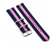 Nato Nylon Watch Straps Compatible with the Samsung 22mm Range - Blue and Pink