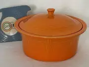 Fiesta Tangerine Chevron Style 90 oz. Covered Casserole - Version 1